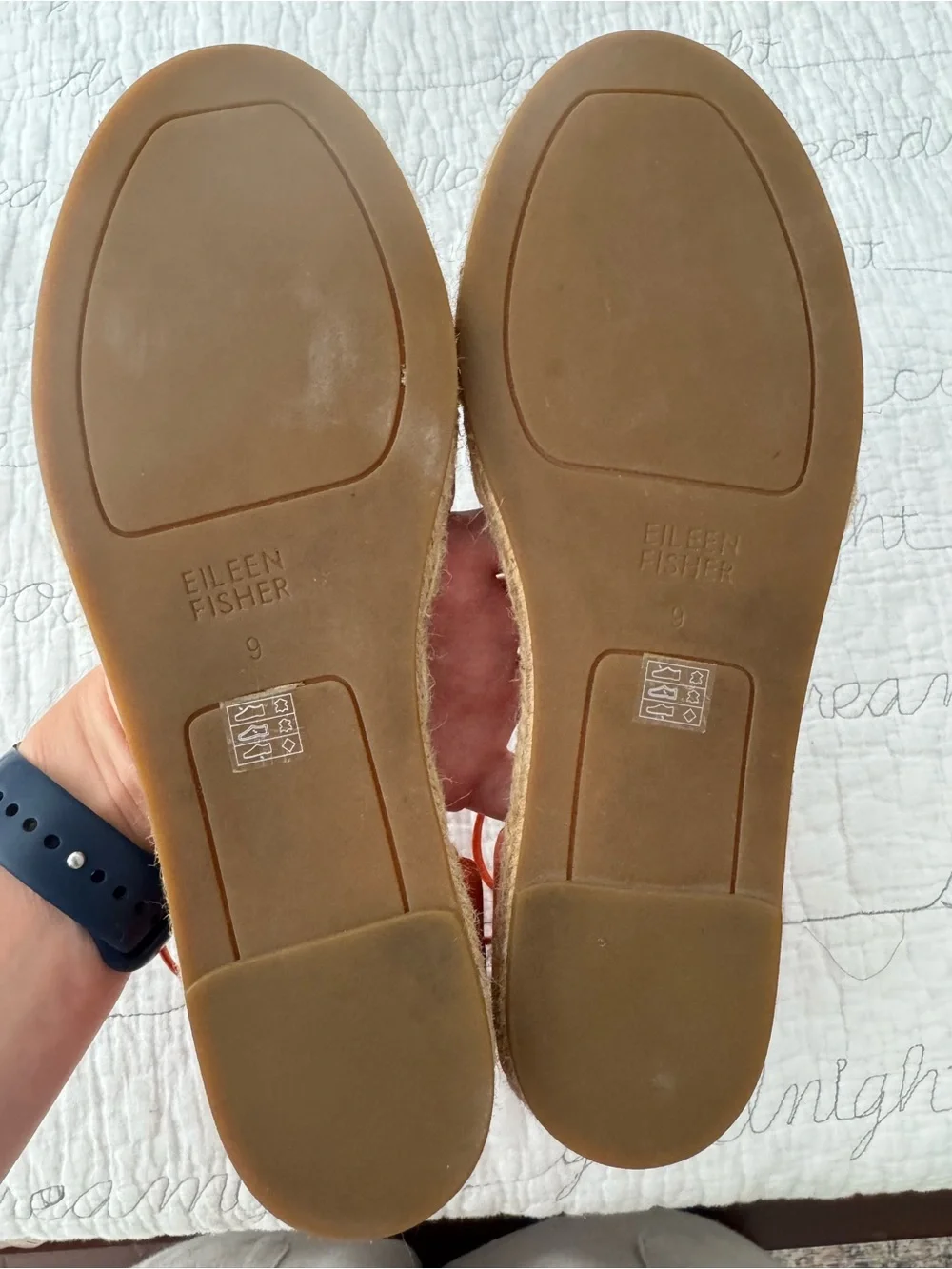 Elieen Fisher Coral Suede Espadrille Bungee Flats, 9